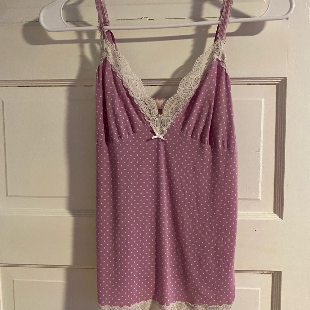 Victoria's Secret Purple Chemise with Lace Trim and Adjustable Straps
